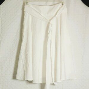 Belle Poque Woman's NWT Elegant White A-Line Pockets  Skater Skirt Size Large